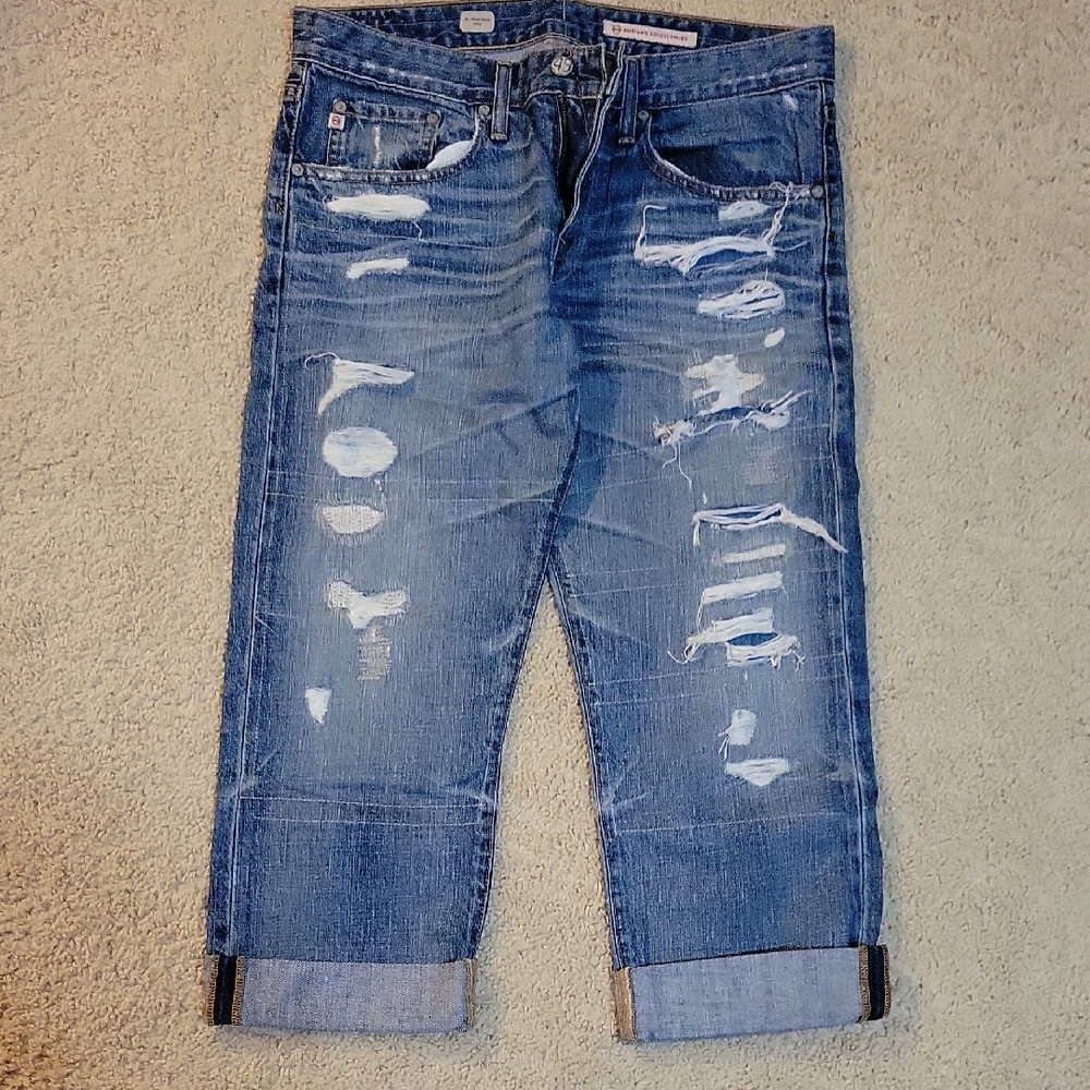 AG Adriano Goldschmied Relaxed Distressed Jeans - Blue